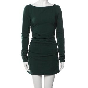 Reformation Dark Green Long Sleeve Dress